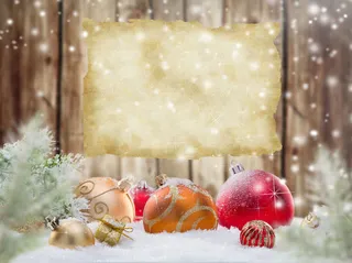 圣诞树饰品与牛皮纸免抠