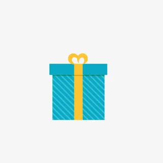 蓝色条纹礼盒免抠