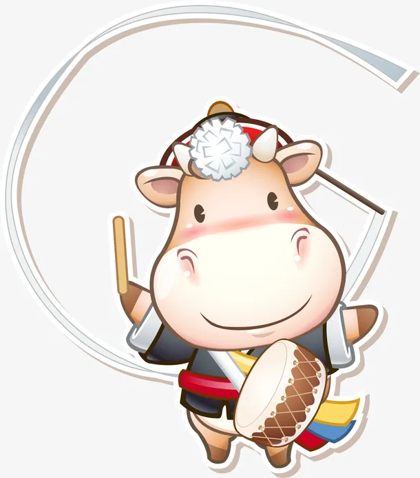 打腰鼓的奶牛免抠