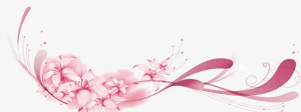 粉色花朵花边免抠