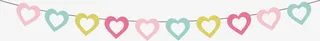 多彩情人节爱心彩旗免抠