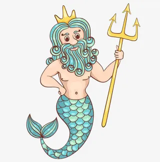 拿着叉子的人鱼免抠