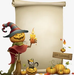 万圣节南瓜头稻草人免抠