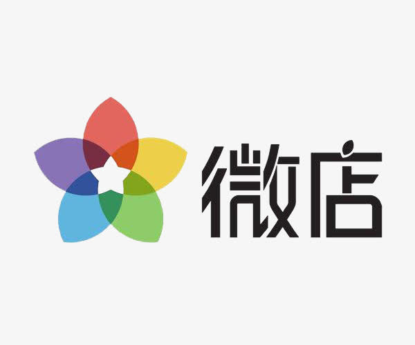 五彩花形微店标志免抠