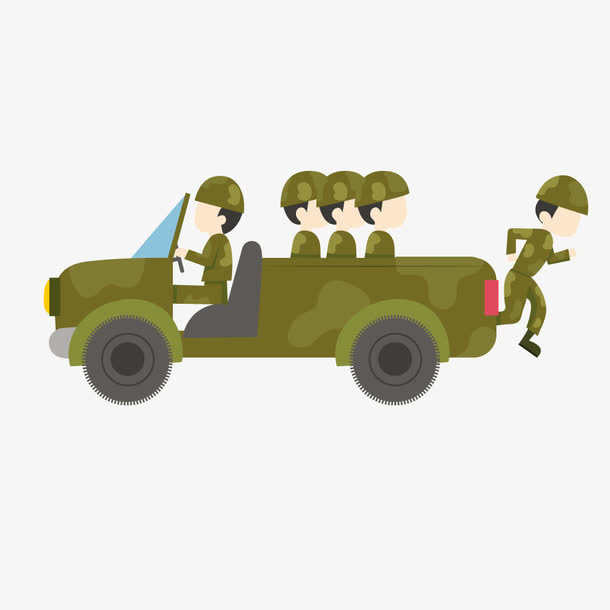 绿色军队训练士兵免抠