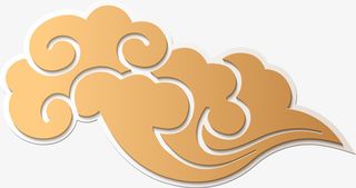 春节黄色祥云装饰免抠