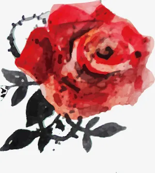 红色玫瑰矢量图免抠