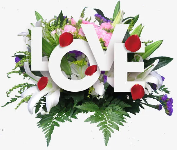 七夕节鲜花装饰免抠图案免抠