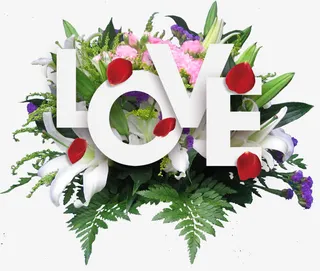 七夕节鲜花装饰免抠图案免抠