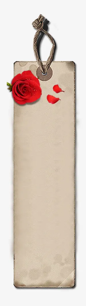 唯美复古玫瑰吊牌免抠