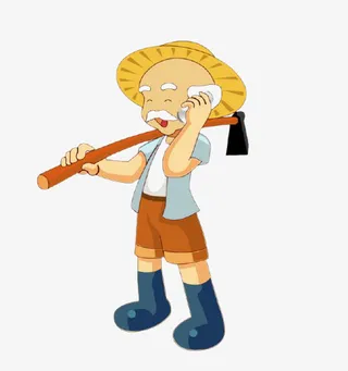 打电话的农民 农民伯伯免抠