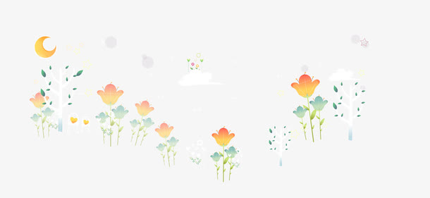 矢量卡通小花免抠