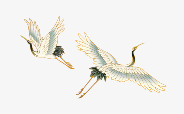 重阳节中国风景色仙鹤免抠手绘/卡通卡通元素