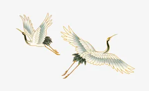 重阳节中国风景色仙鹤免抠手绘/卡通卡通元素