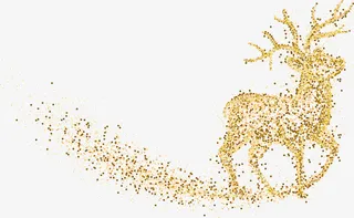 矢量彩屑金色鹿免抠