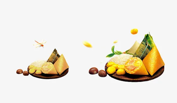 卡通端午节食物习俗吃粽子免抠