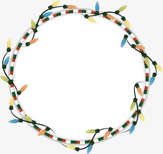 圣诞节彩灯装饰边框免抠