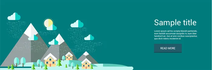 扁平化可爱卡通下雪城市高清