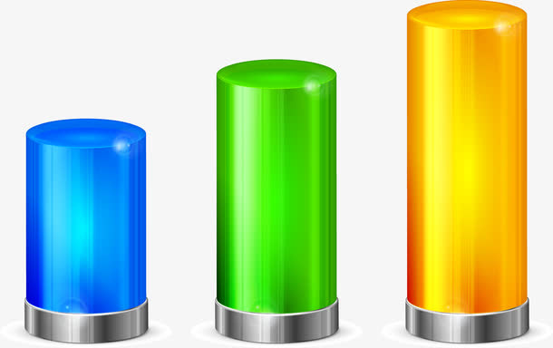 立体圆柱状分析图矢量图免抠