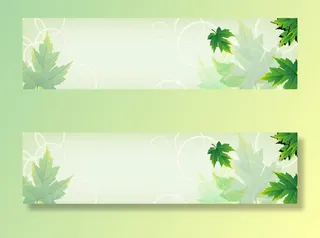 绿叶背景免抠背景banner海报元素