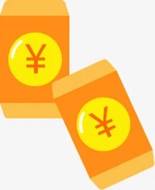 黄色卡通金币红包创意免抠
