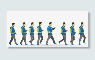 步行的青年男子免抠