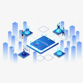 2.5D蓝色互联网技术说明免抠其他元素