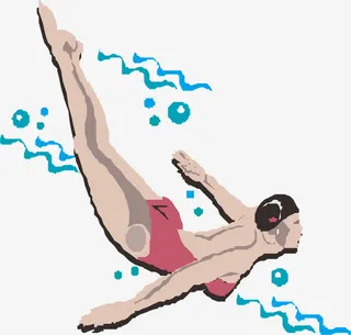 游泳跳水潜水免抠