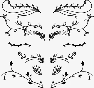 手绘植物花藤免抠