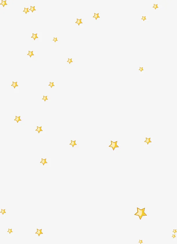 黄色漂浮星星免抠