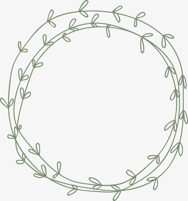 绿色柳条圆圈免抠