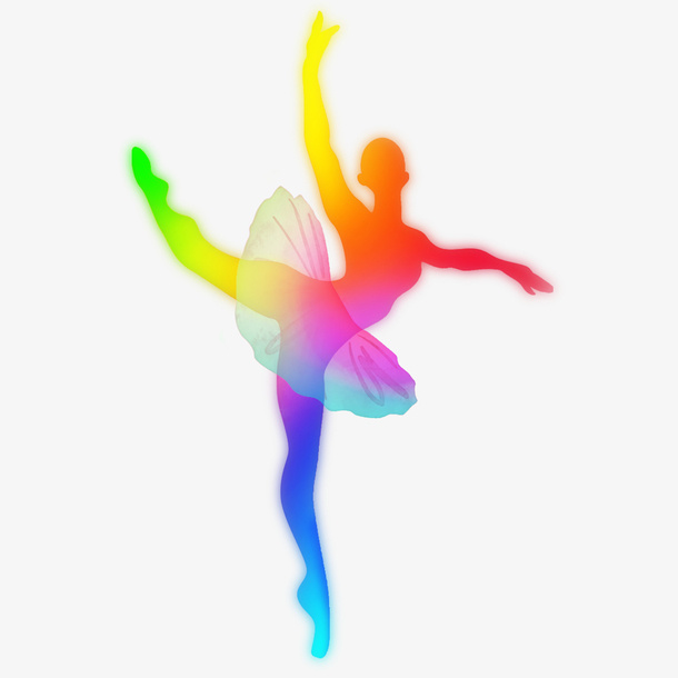 七彩跳舞的人物免抠