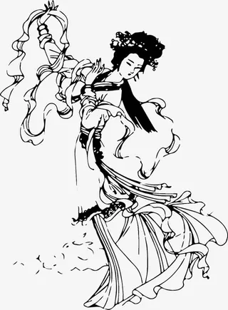 水墨嫦娥免抠