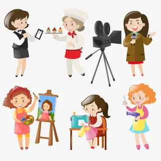 矢量女性工作设计免抠