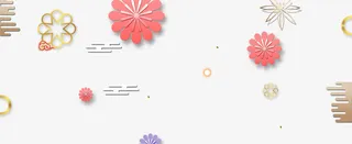 3D立体花朵与花纹背景装饰