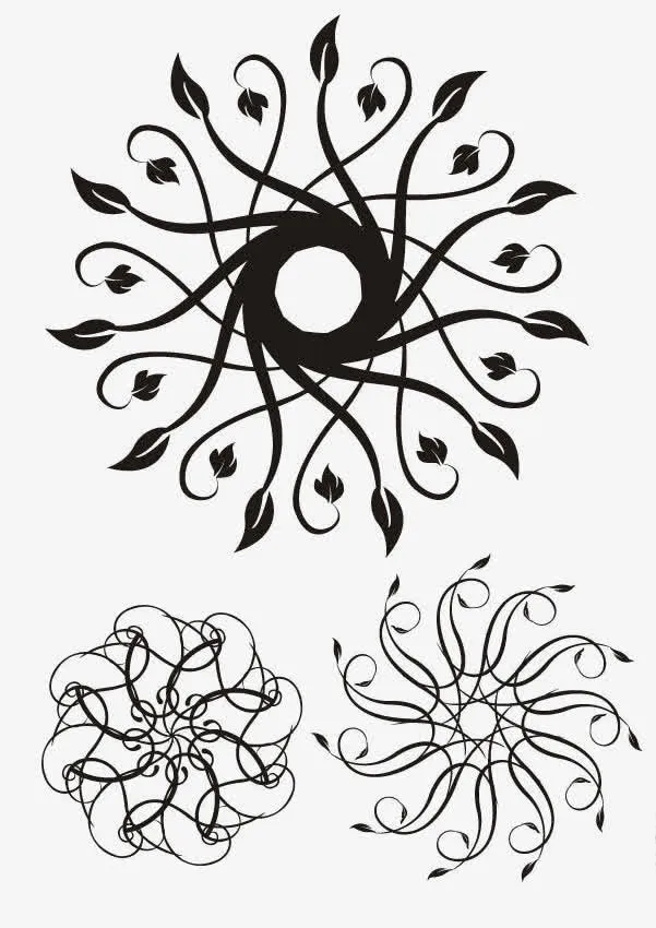 黑色创意花纹免抠