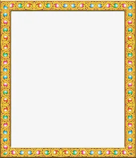 金色藏式边框免抠