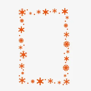 矢量黄色雪花边框免抠
