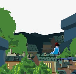 夏日动漫夜景免抠