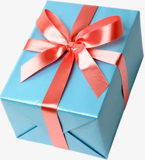 蓝色礼物雪地素材免抠