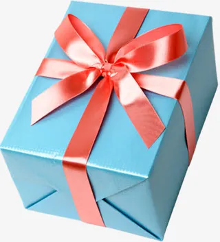 蓝色礼物雪地素材免抠
