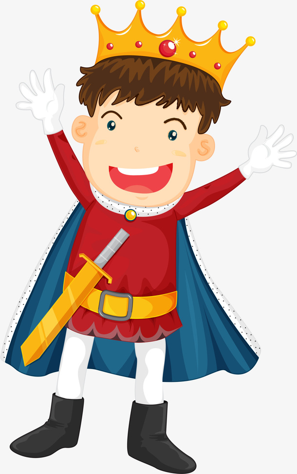 开心可爱国王男孩免抠