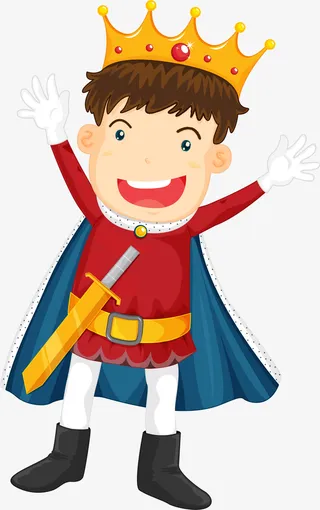 开心可爱国王男孩免抠