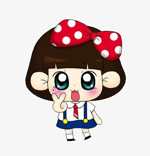 蝴蝶结拍照女孩免抠