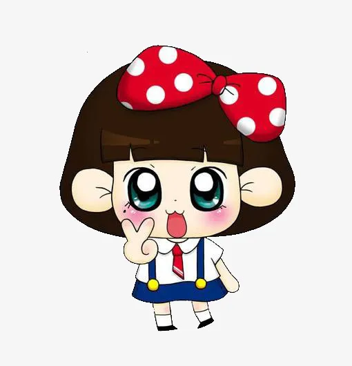 蝴蝶结拍照女孩免抠