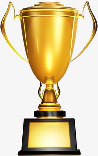 金属金色奖杯舞台灯光免抠