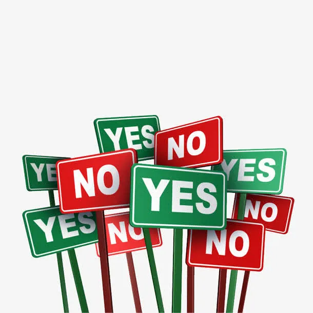 YES和NO红绿色标牌免抠