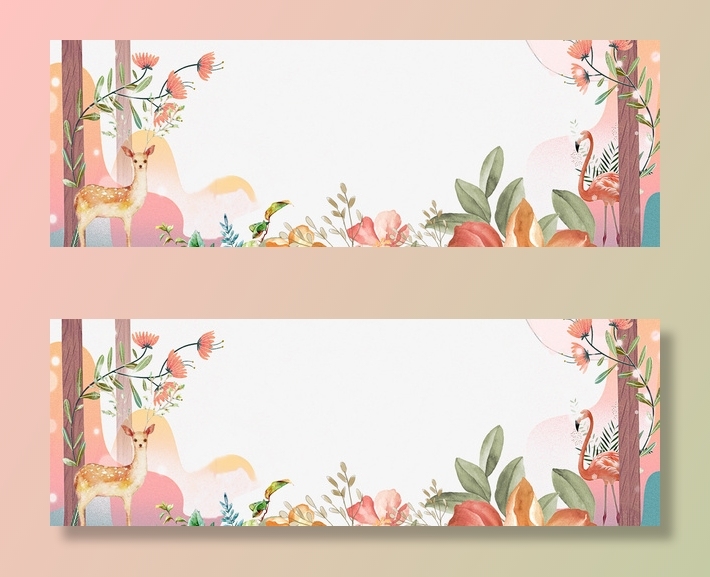 春季粉色卡通花朵装饰边框免抠手绘/卡通卡通元素