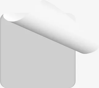 白色简约翻页纸张免抠