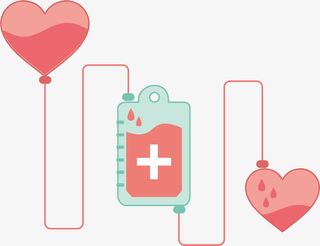 矢量手绘爱心输血免抠